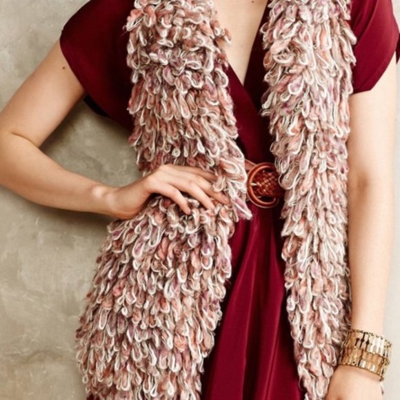 Anthropologie Hand Knit By Dollie Loop Yarn Vest Size S - Picture 1 of 7